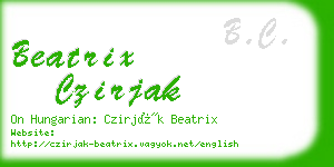 beatrix czirjak business card